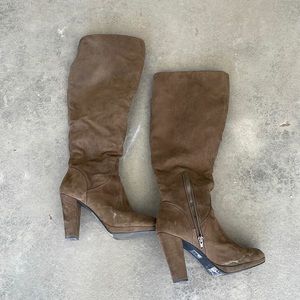 Greenish Brown Knee Boots Size 7.5